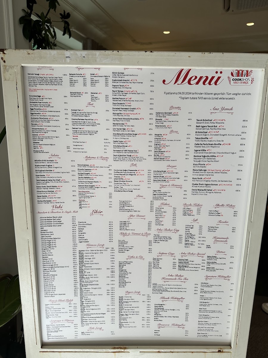 Menu Arka Bahçe Istanbul-1