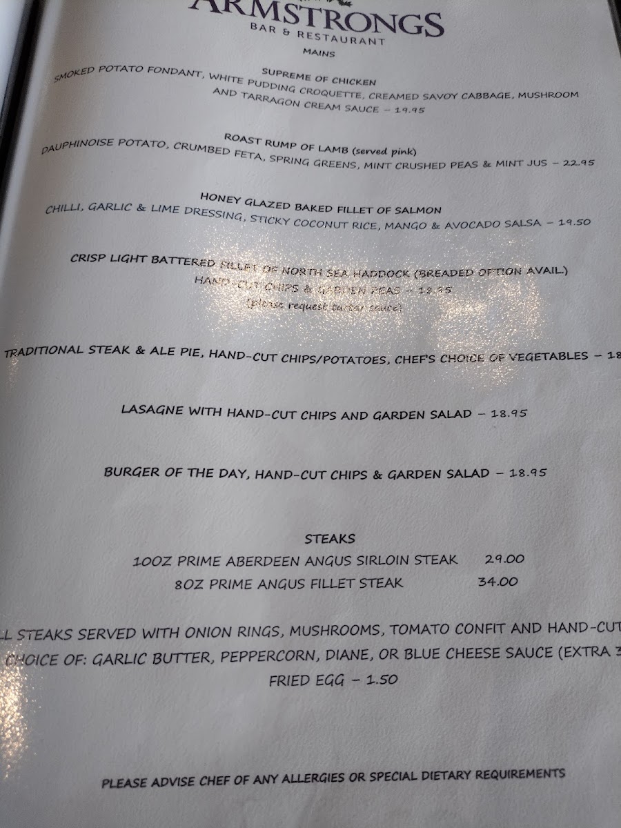 Menu Armstrong's Bar & Restaurant-2