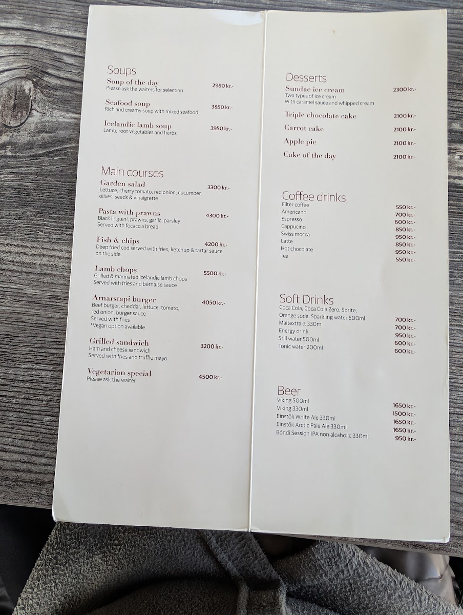 Menu Arnarstapi Center And Snjófell Restaurant-1