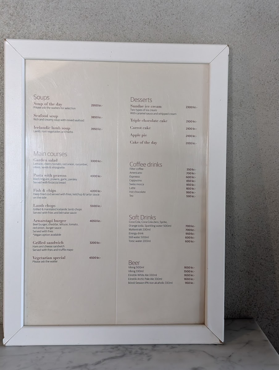 Menu Arnarstapi Center And Snjófell Restaurant-10