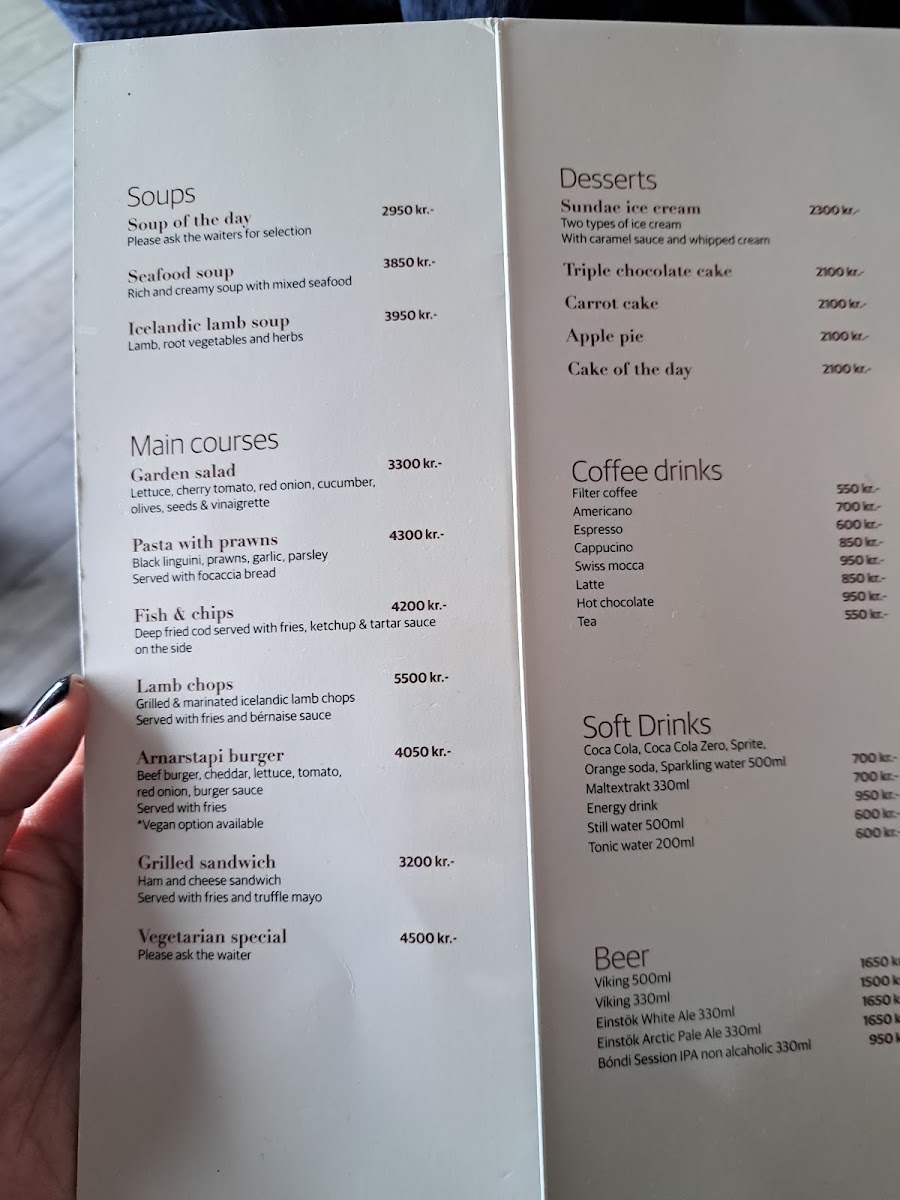 Menu Arnarstapi Center And Snjófell Restaurant-7