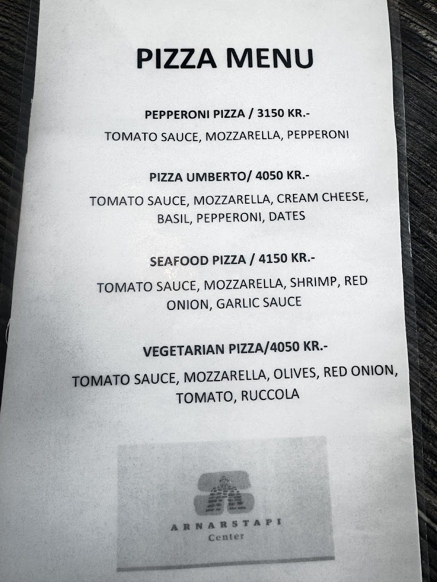 Menu Arnarstapi Center And Snjófell Restaurant-8