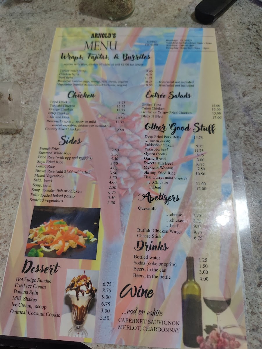 Menu Arnold's-3