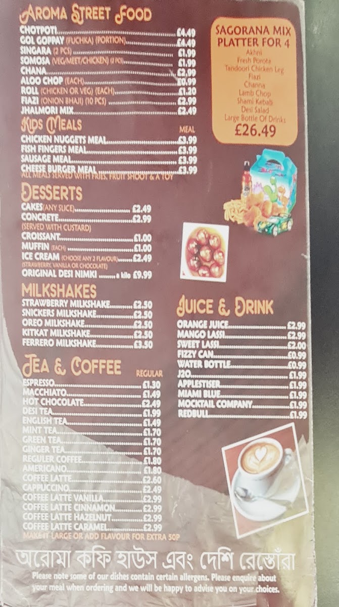 Menu Aroma Coffee House & Desi Restaurant-2