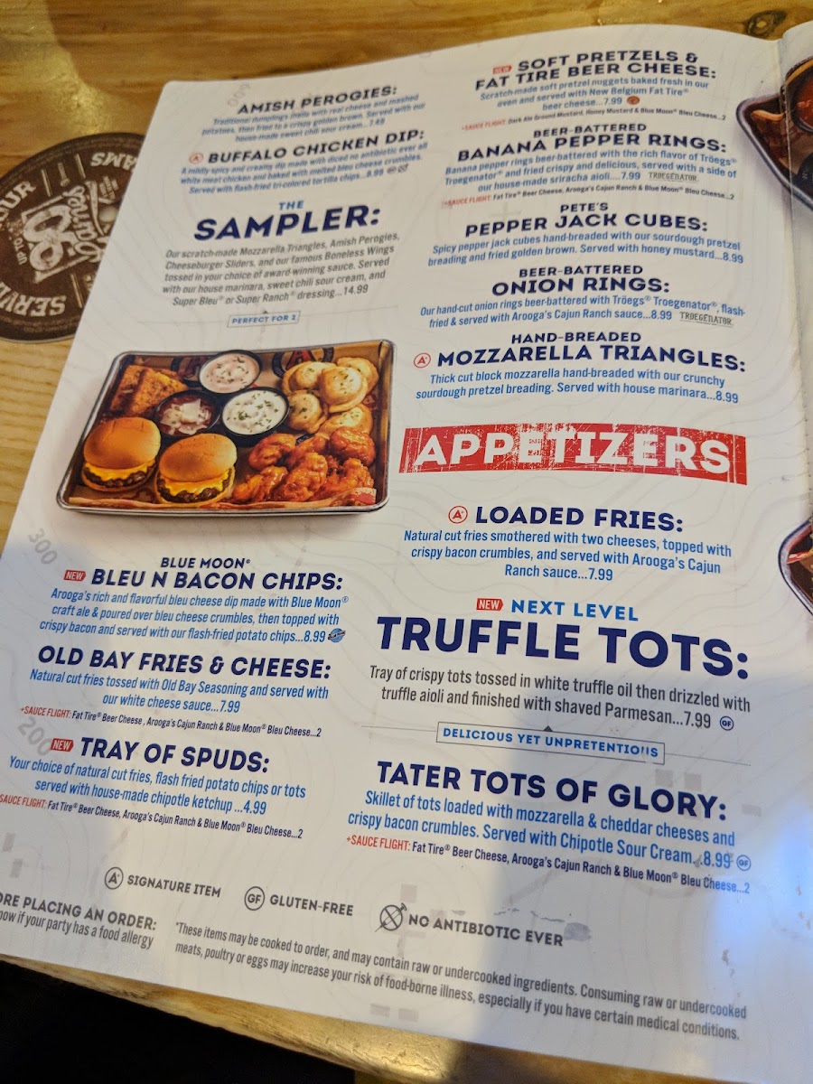 Menu Arooga's Sports Tavern And Game Room-1