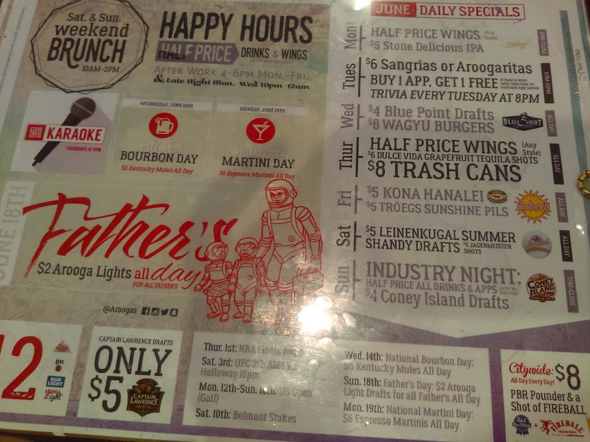 Menu Arooga's Sports Tavern And Game Room-3