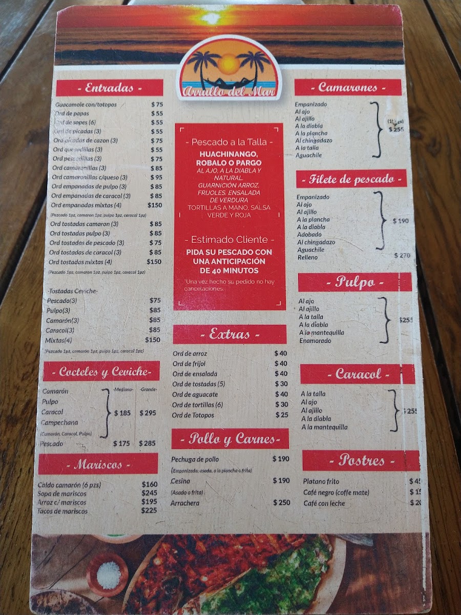Menu Arrullo Del Mar-2