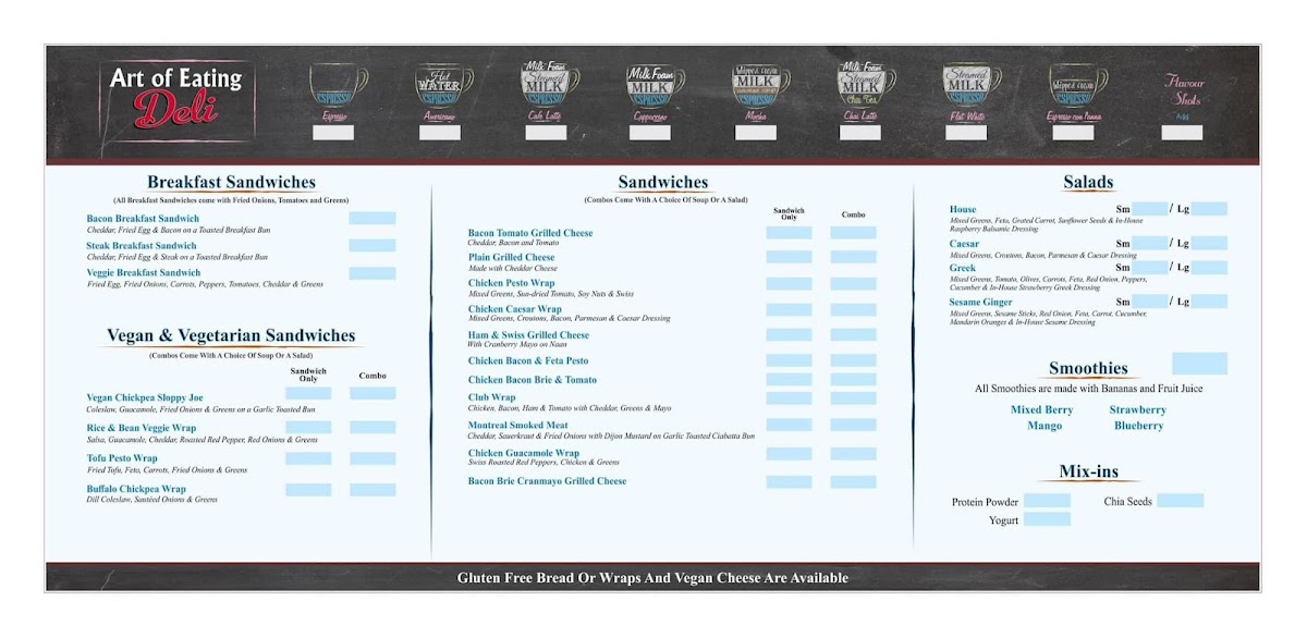 Menu Art Of Eating Deli Coffee Shop-1