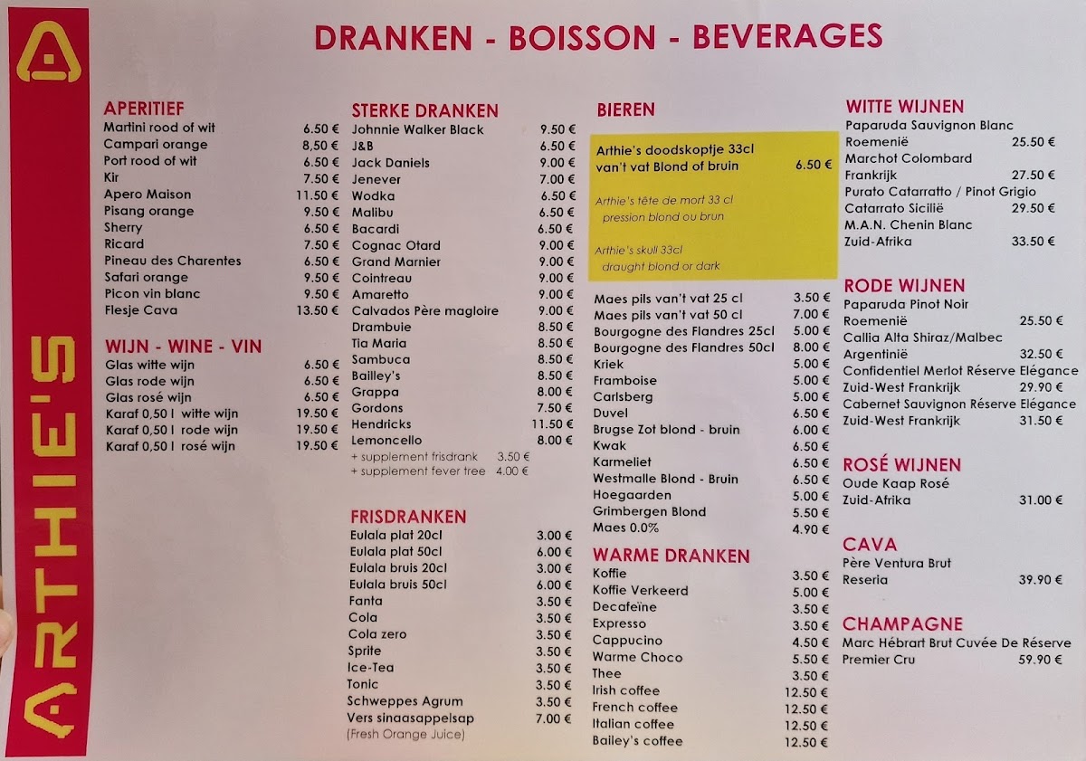 Menu Arthie's-1