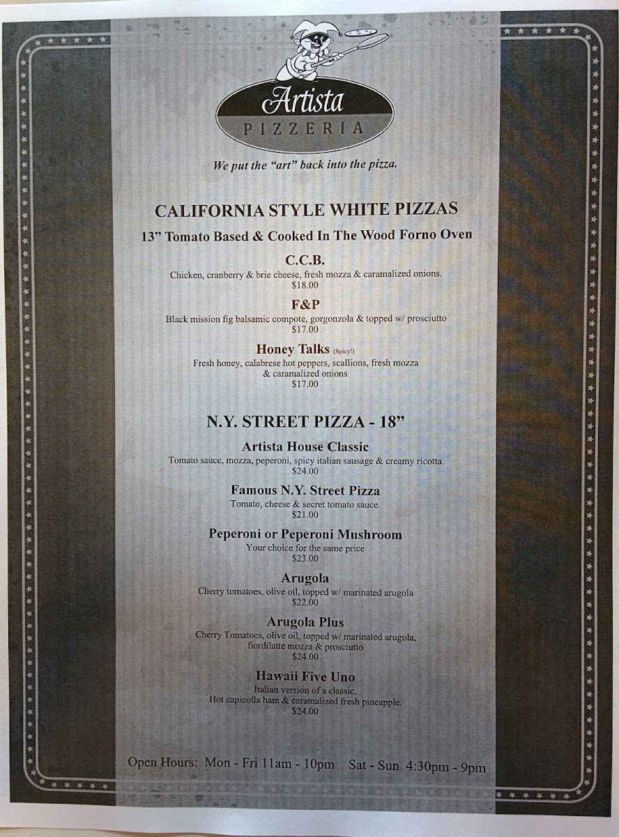 Menu Artista Pizzeria-3