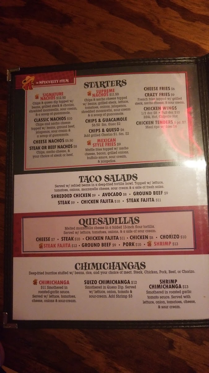 Menu Arturo's Mexican Restaurant-1