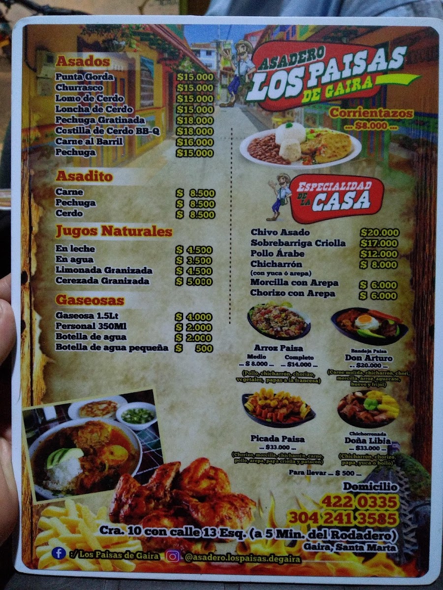 Menu Asadero Los Paisas De Gaira-1