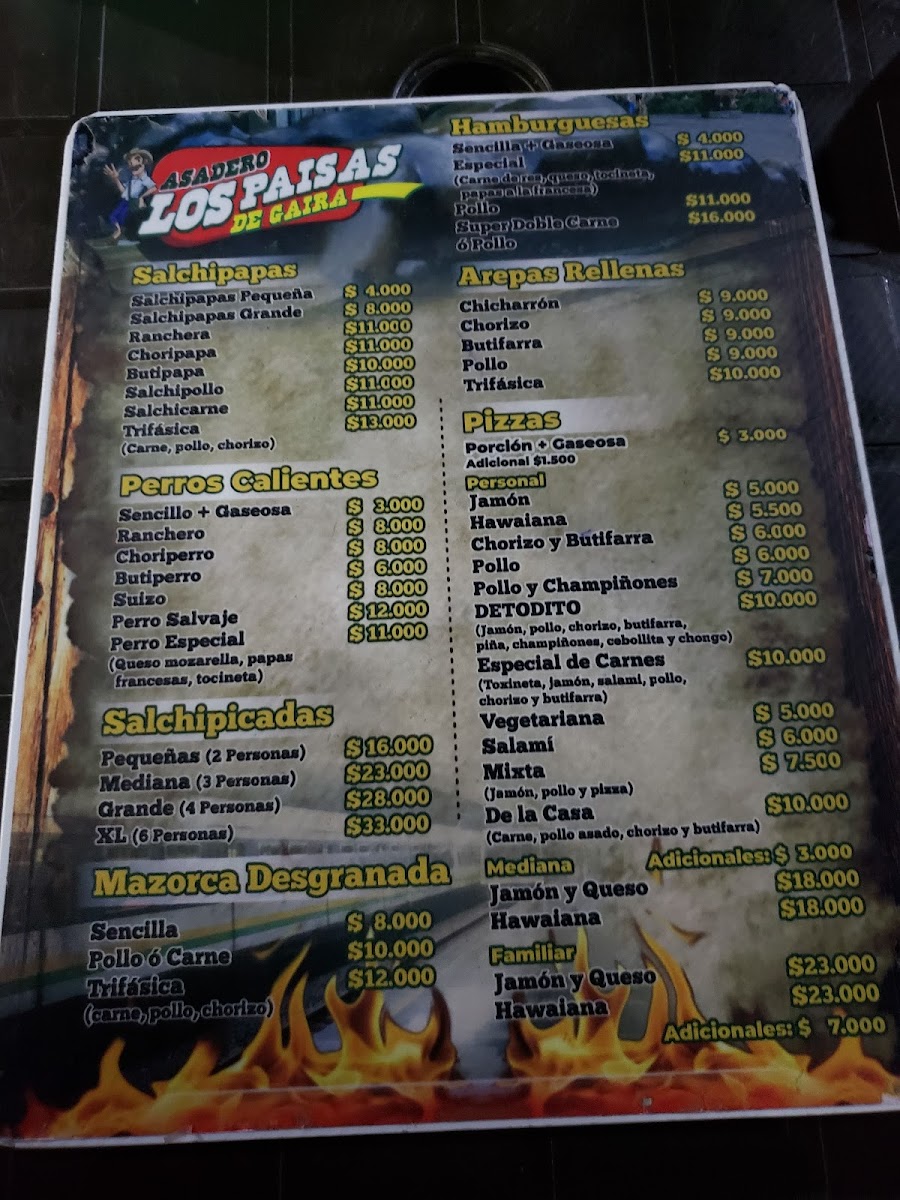 Menu Asadero Los Paisas De Gaira-2