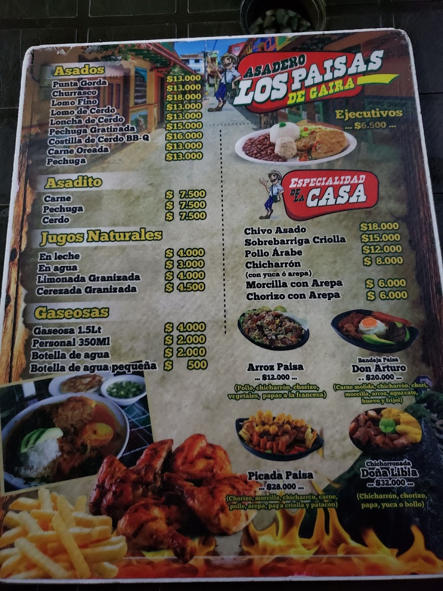 Menu Asadero Los Paisas De Gaira-3