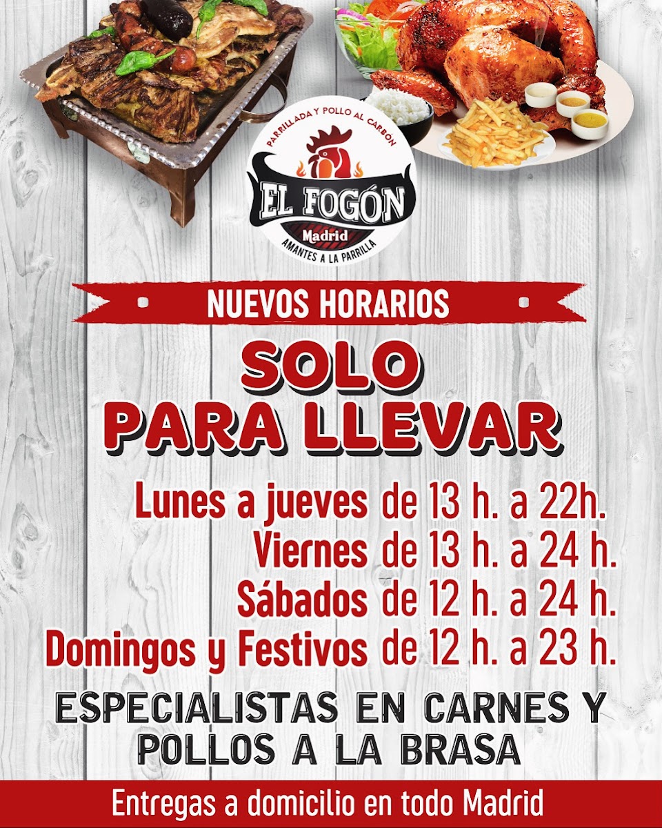 Menu Asador Y Pollos A La Brasa El Fogón Madrid - Pueblo Nuevo-1