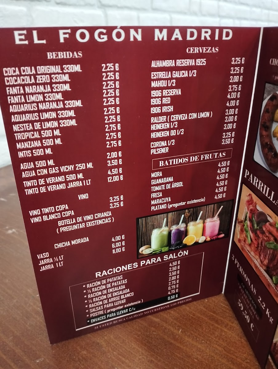 Menu Asador Y Pollos A La Brasa El Fogón Madrid - Pueblo Nuevo-2