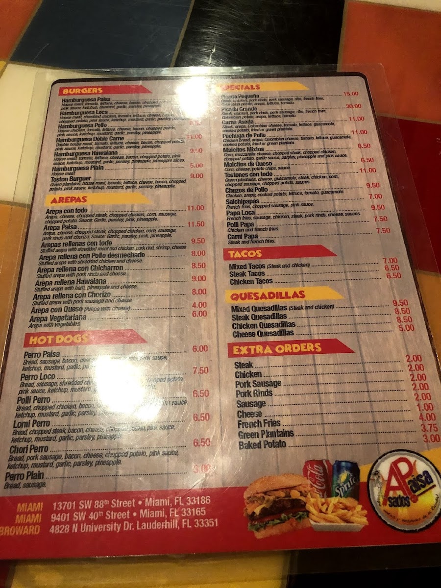 Menu Asados El Paisa Broward-9