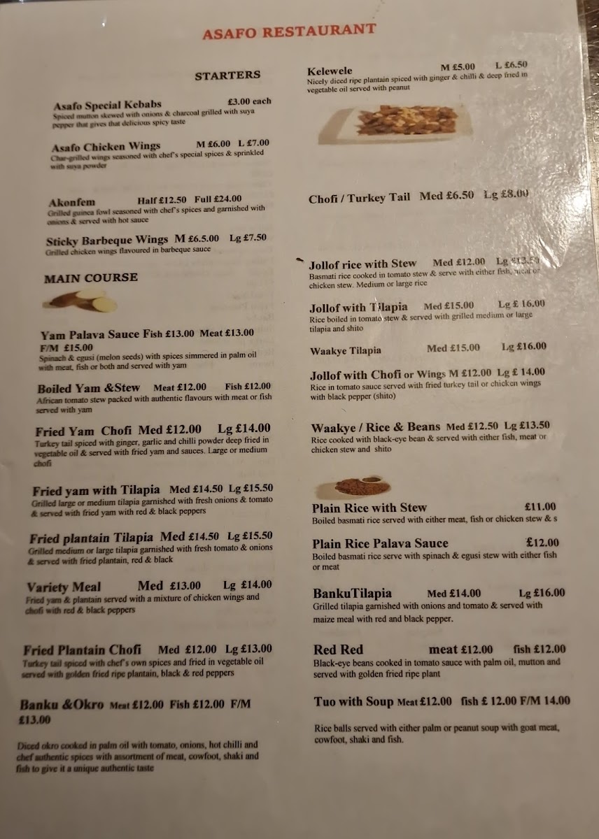 Menu Asafo Ghanaian Restaurant-1