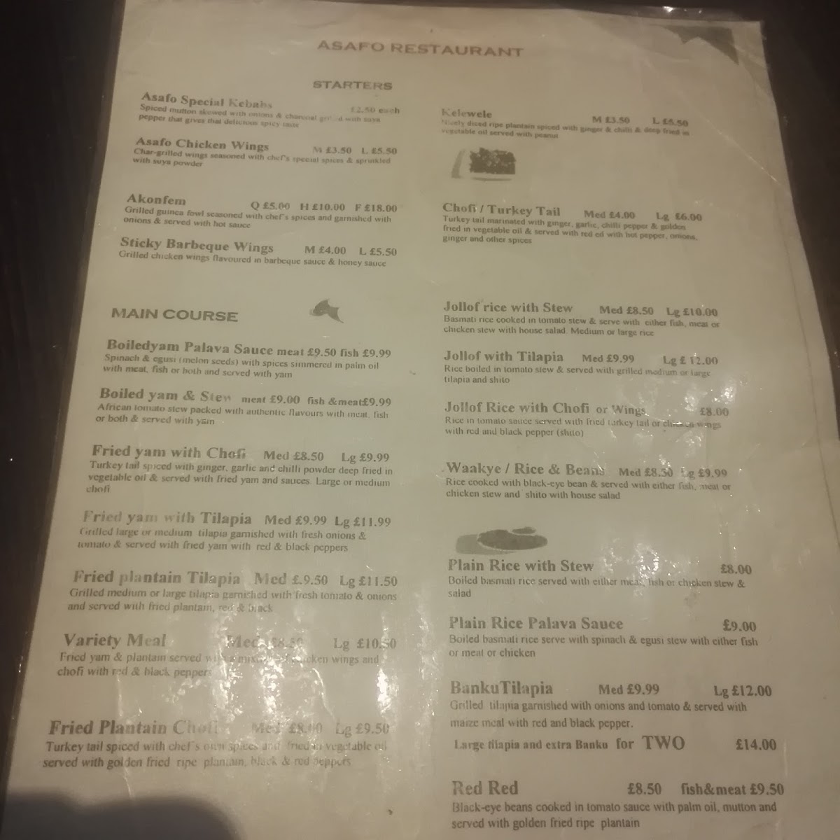 Menu Asafo Ghanaian Restaurant-3