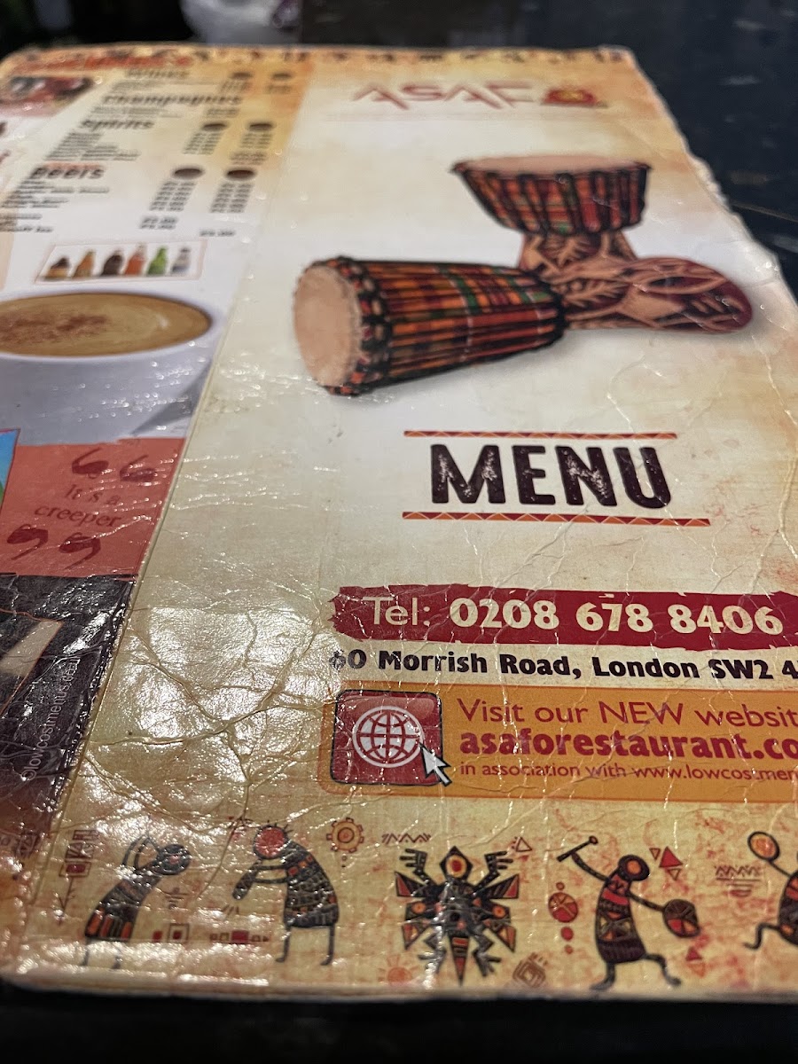 Menu Asafo Ghanaian Restaurant-6