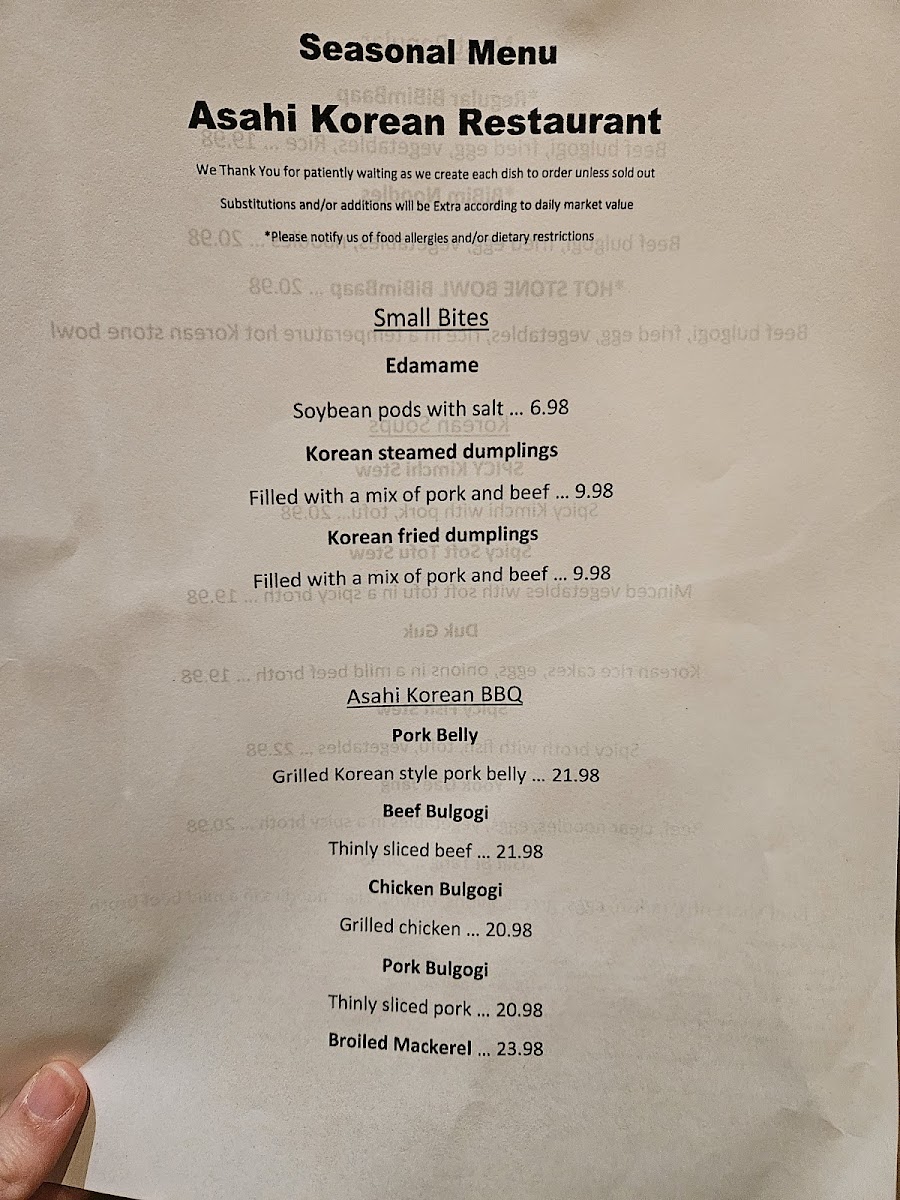 Menu Asahi Korean Restaurant-4