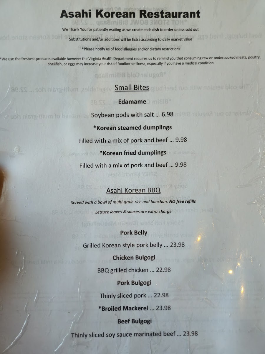Menu Asahi Korean Restaurant-5
