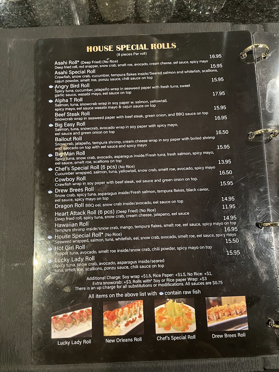 Menu Asahi Sushi Bar And Asian Grill-2