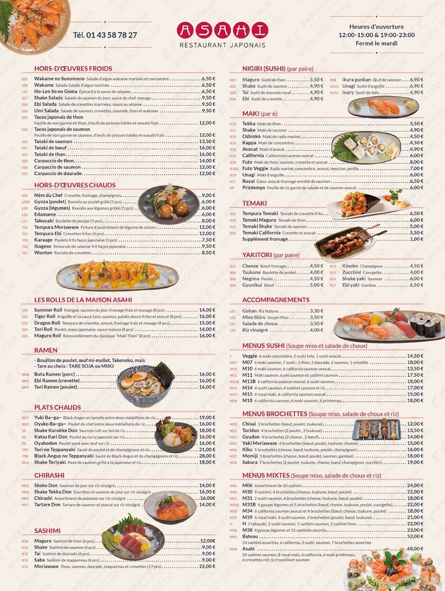 Menu Asahi-1