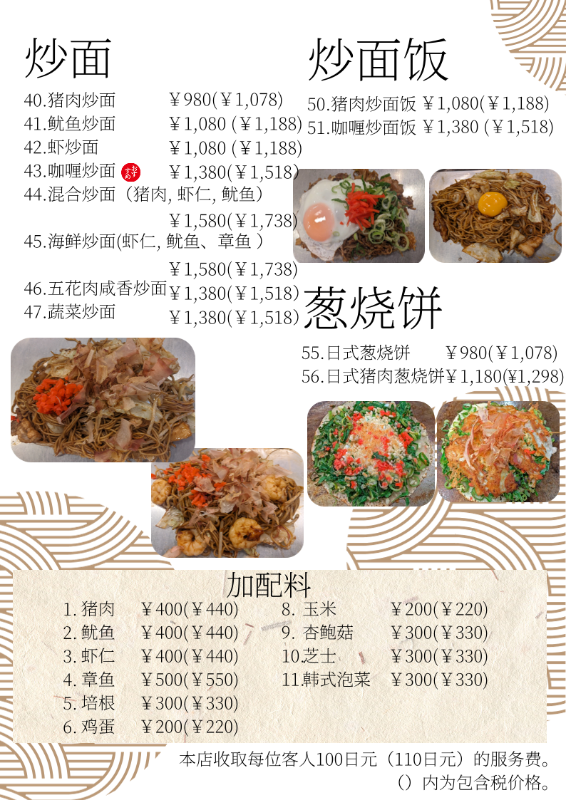Menu Asakusa Monja Shiraiwa Kamakura-4