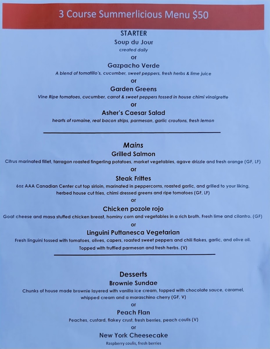 Menu Asher's Restaurant & Patio-8