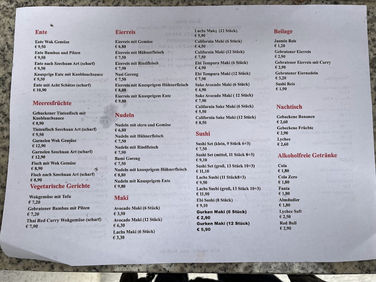 Menu Asia One-2