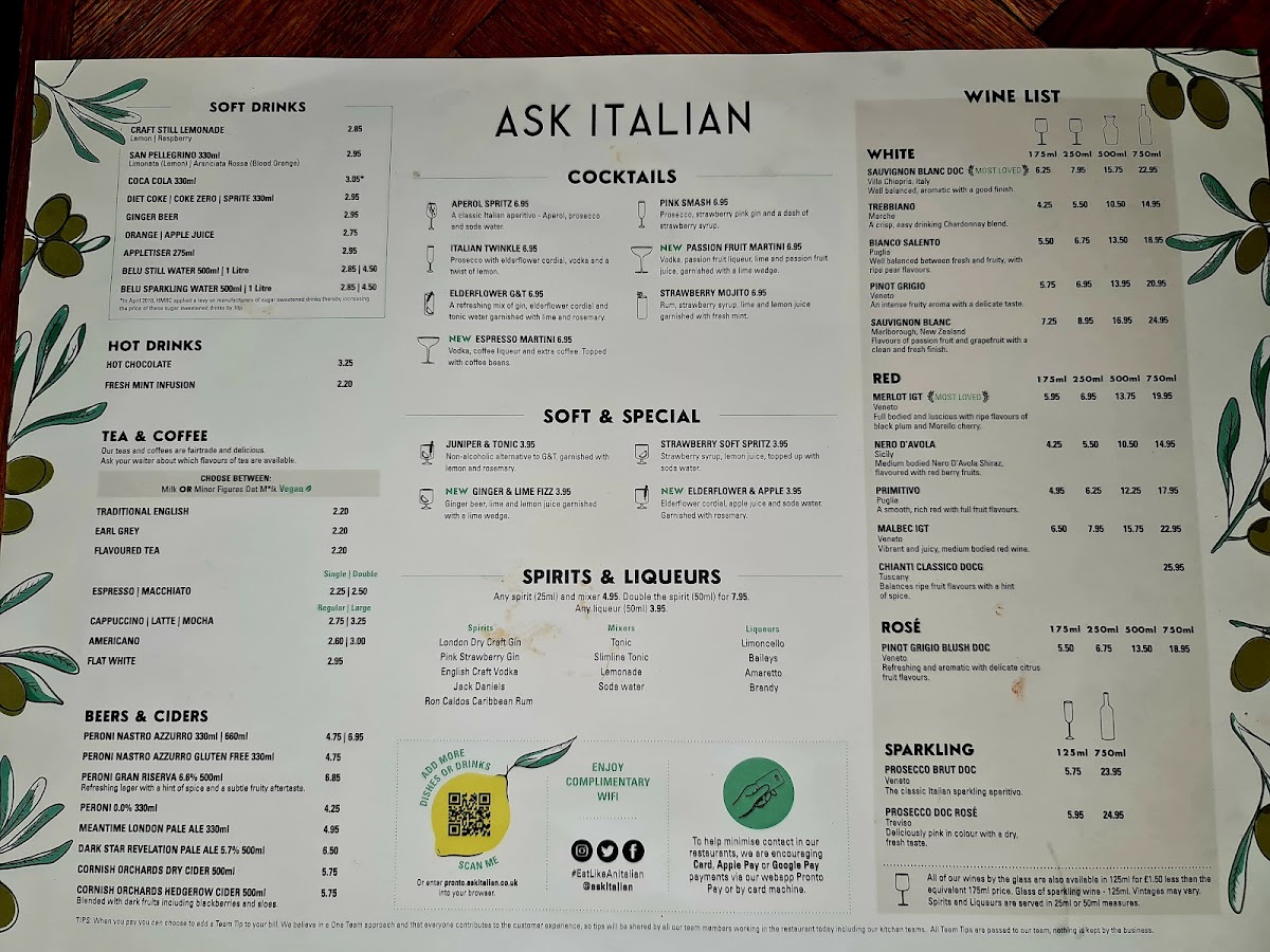 Menu Ask Italian - Horsham-1