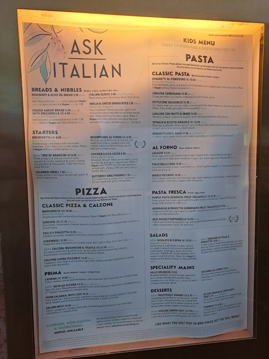 Menu Ask Italian - Hull-3