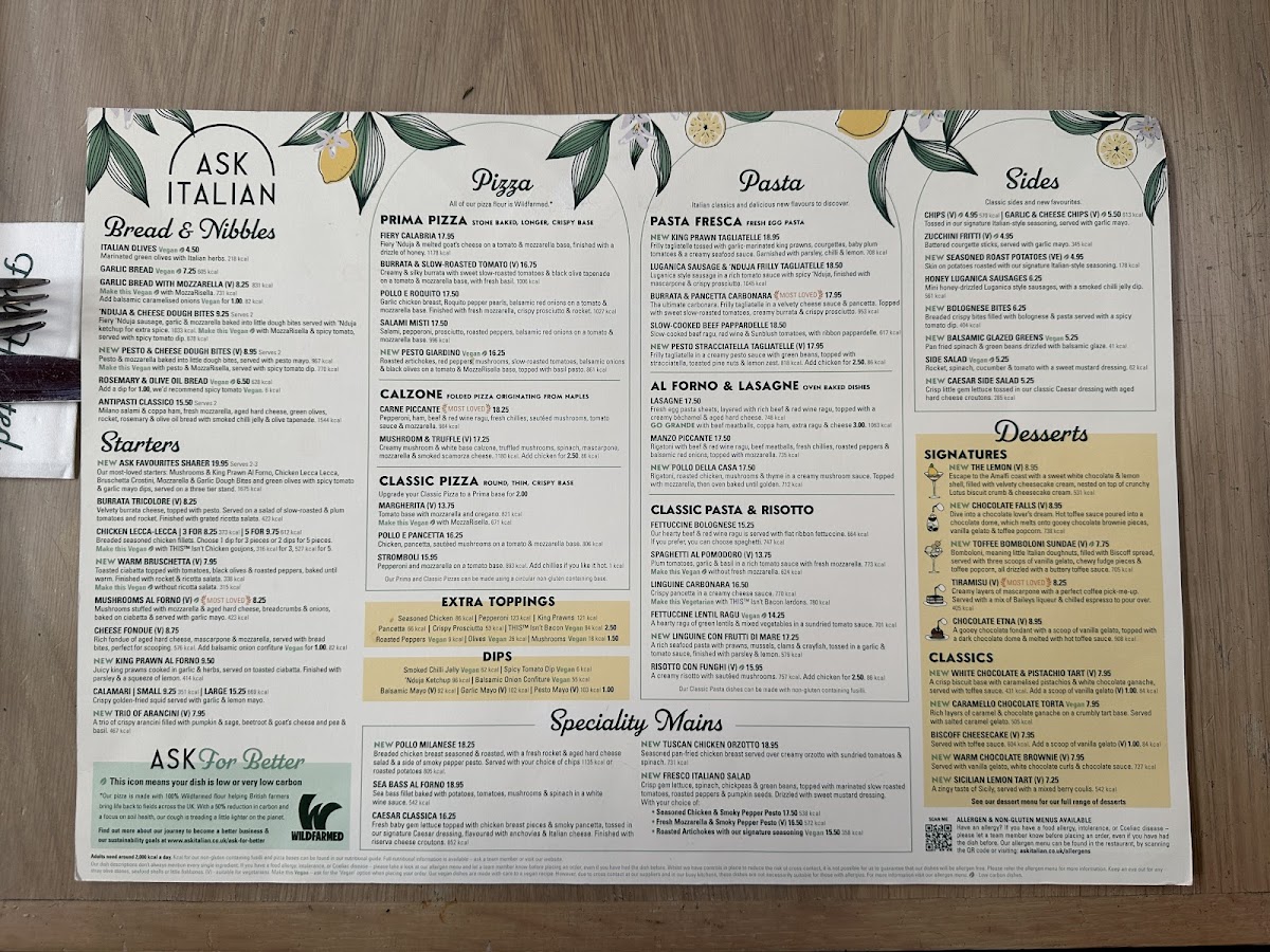 Menu Ask Italian - Spring Street-1