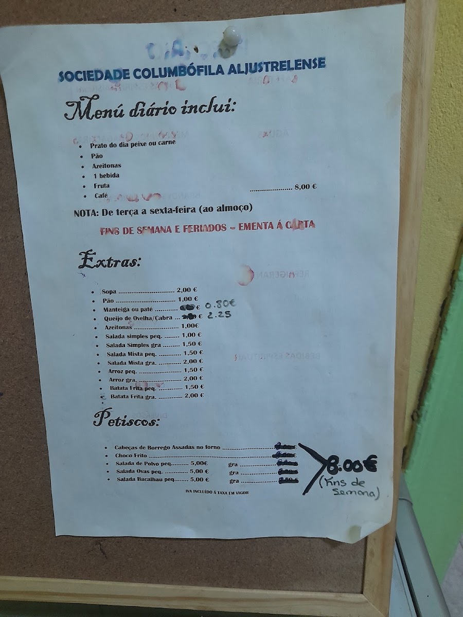 Menu Associação Columbófila Aljustrelense-1
