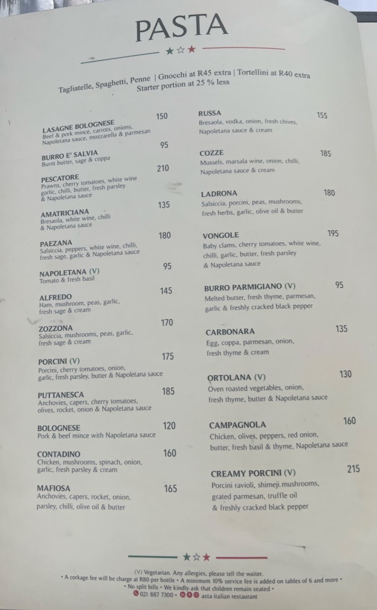 Menu Asta Italian Restaurant-2