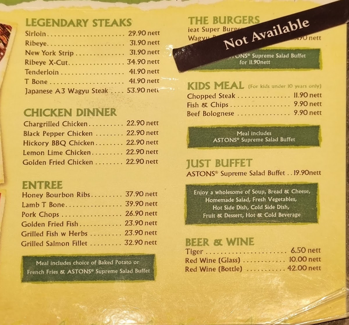 Menu Astons Steak & Salad @ Marina Square-9