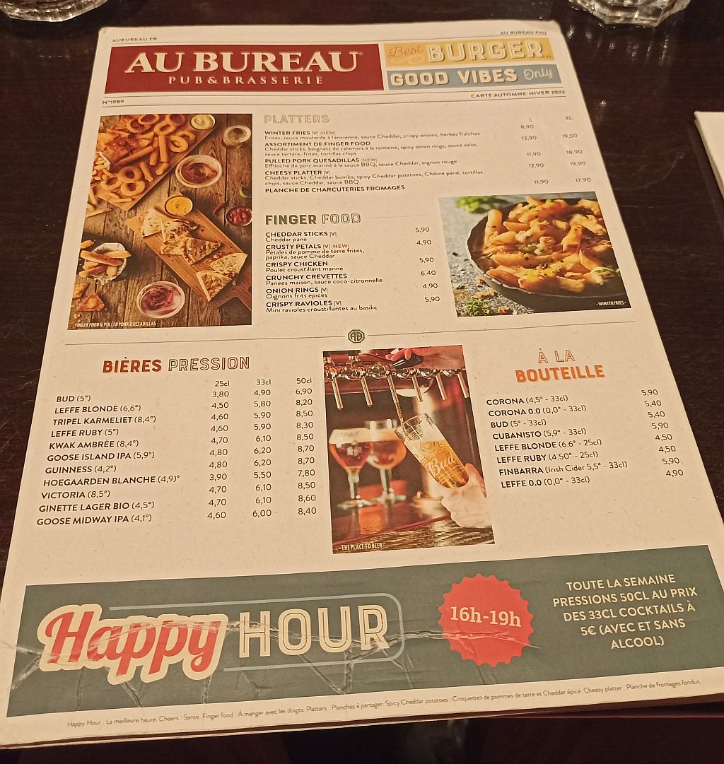 Menu Au Bureau - Pub Et Brasserie-9