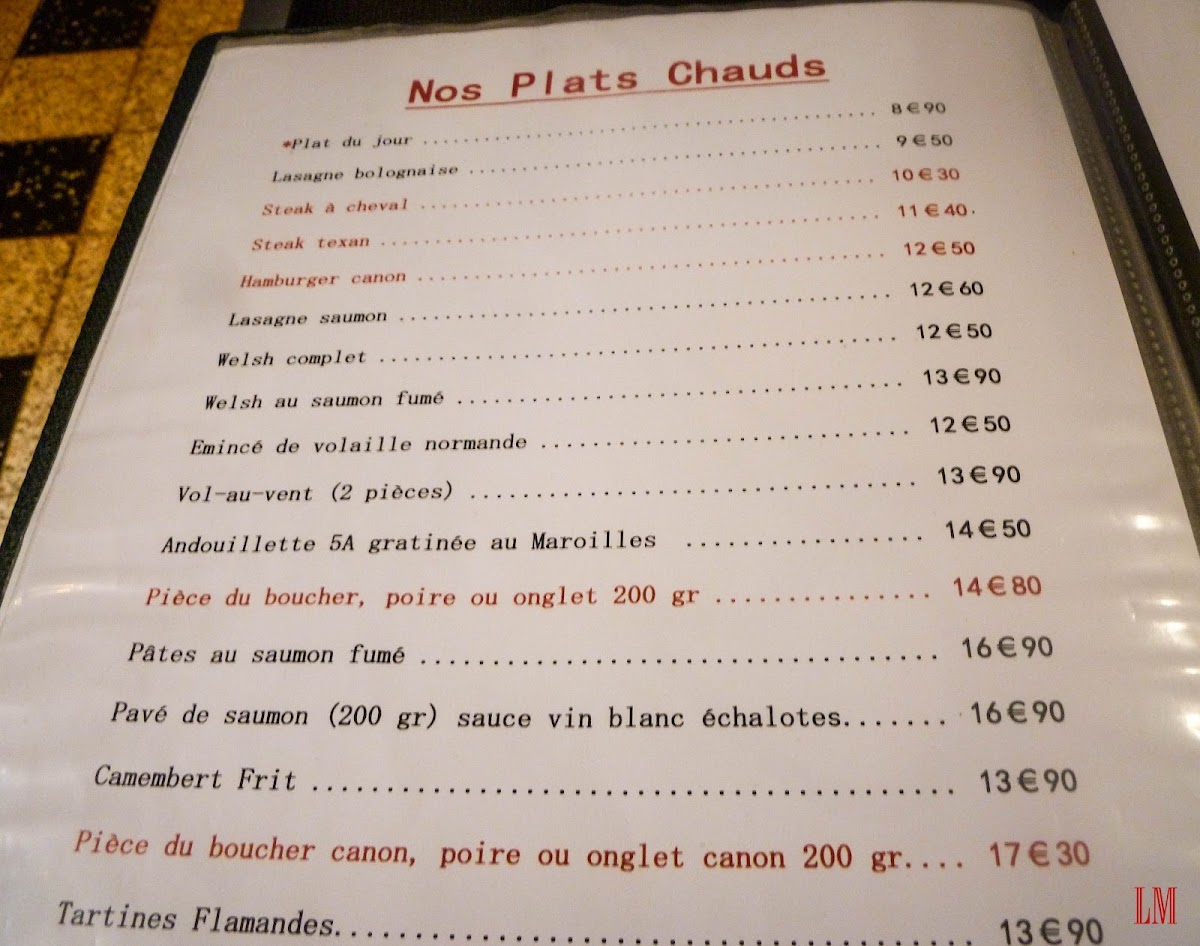 Menu Au Canon D'or-1