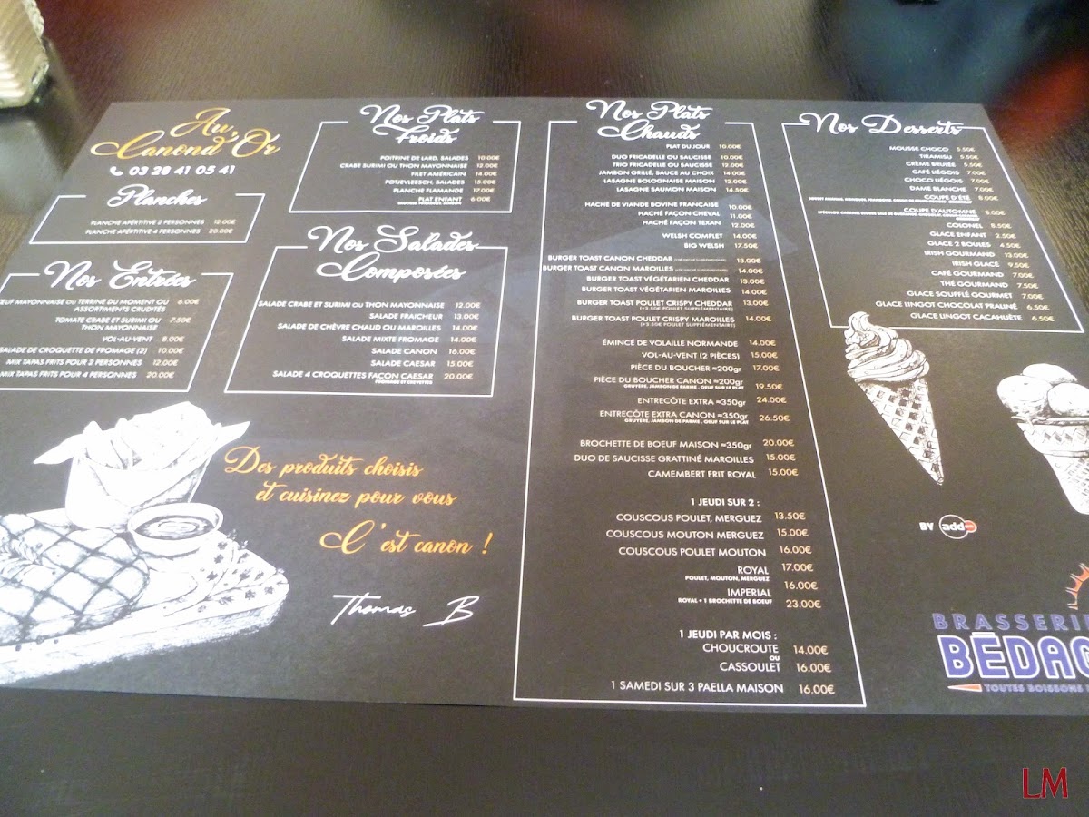 Menu Au Canon D'or-3