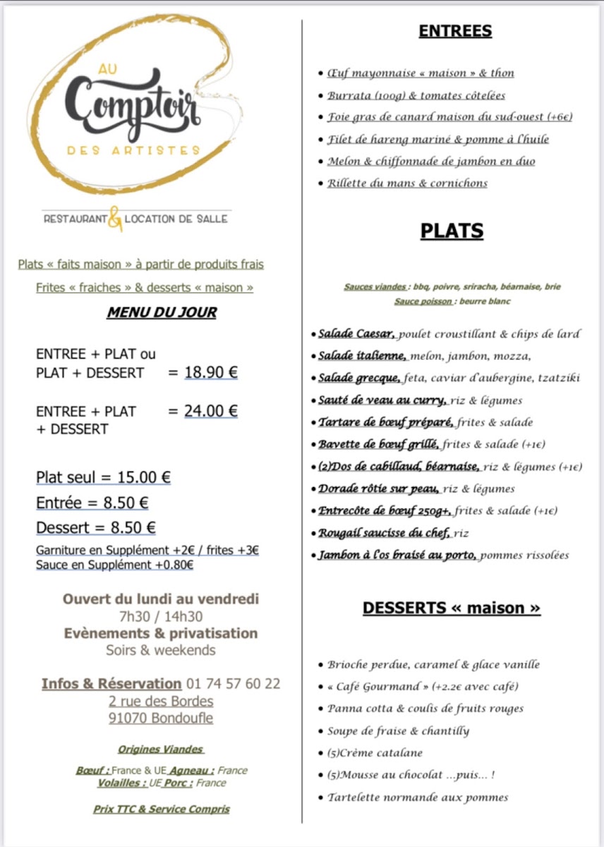 Menu Au Comptoir Des Artistes-3