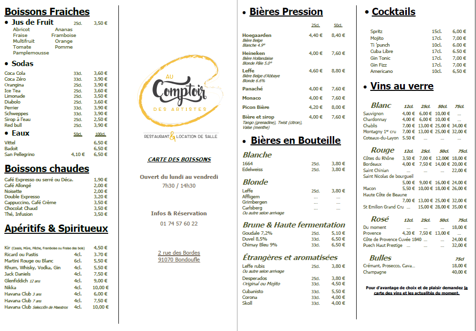 Menu Au Comptoir Des Artistes-9