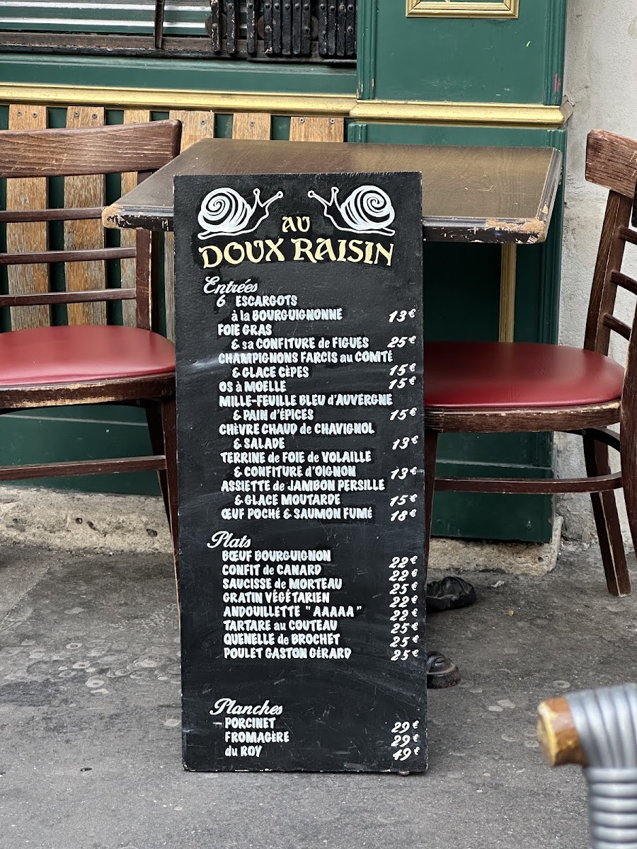 Menu Au Doux Raisin-1