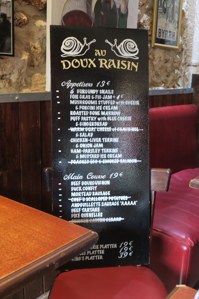Menu Au Doux Raisin-10