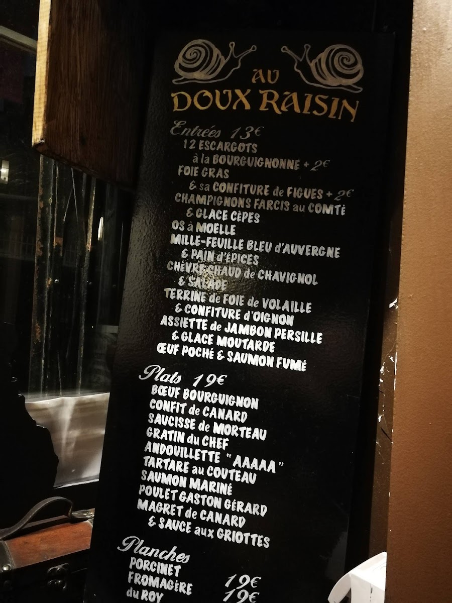 Menu Au Doux Raisin-8