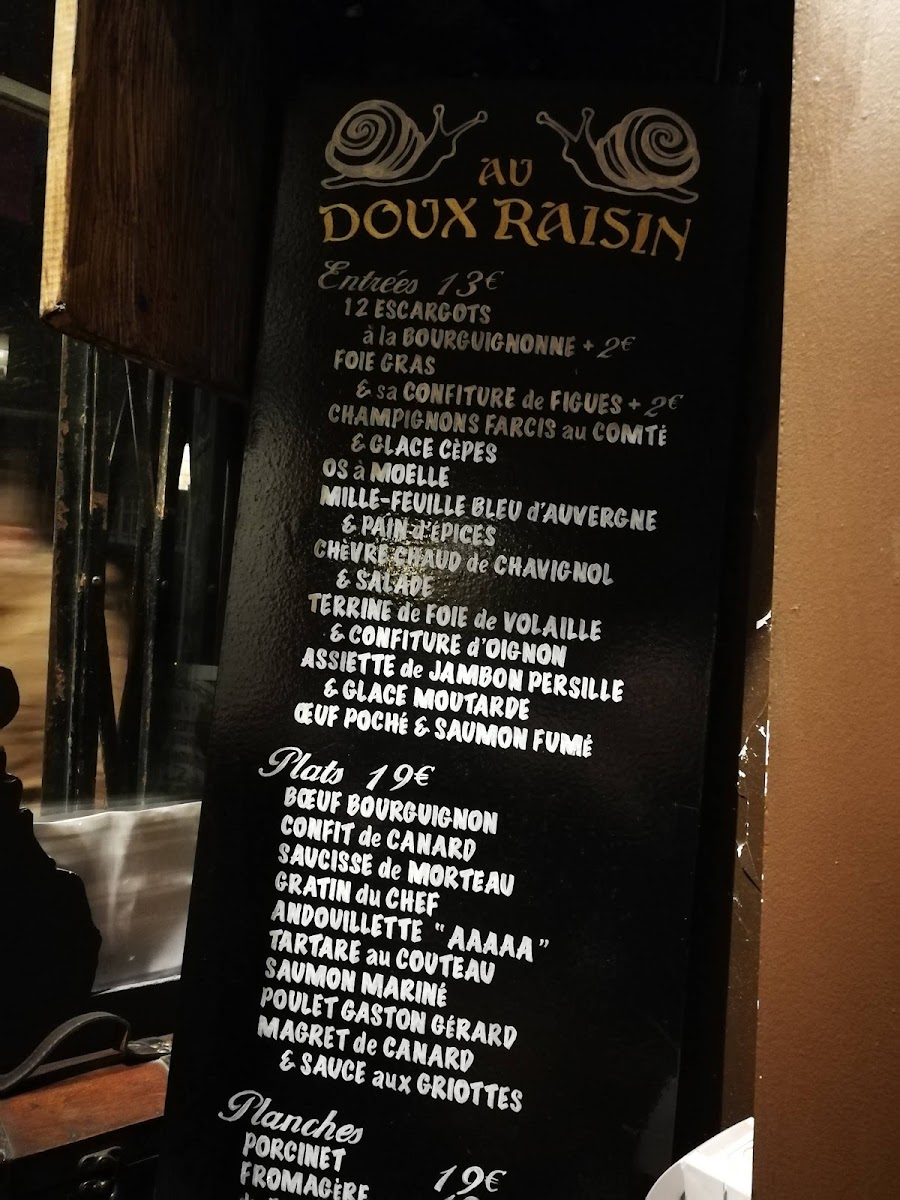 Menu Au Doux Raisin-9