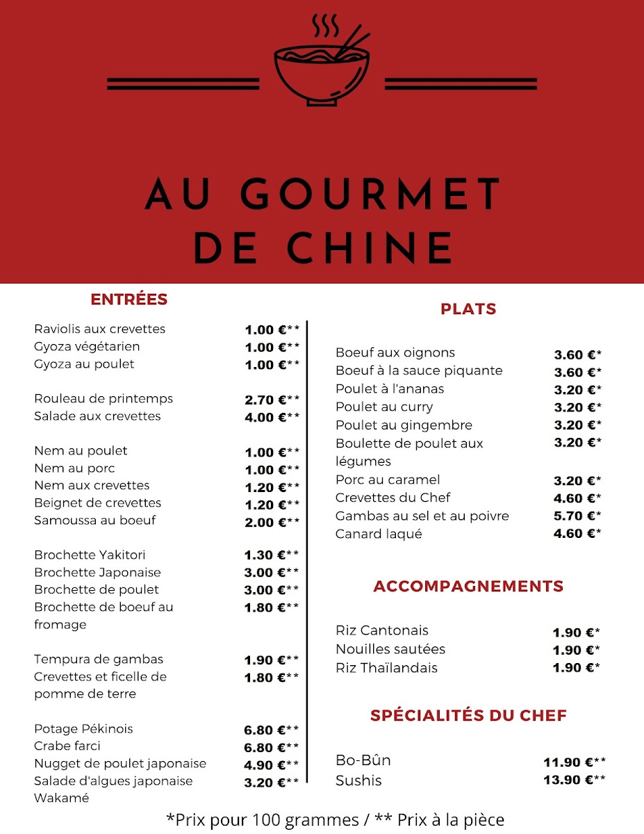 Menu Au Gourmet De Chine-1