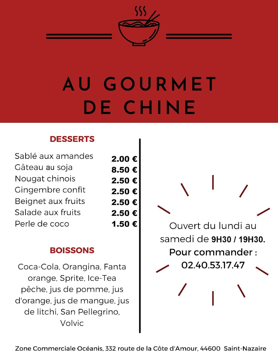 Menu Au Gourmet De Chine-4