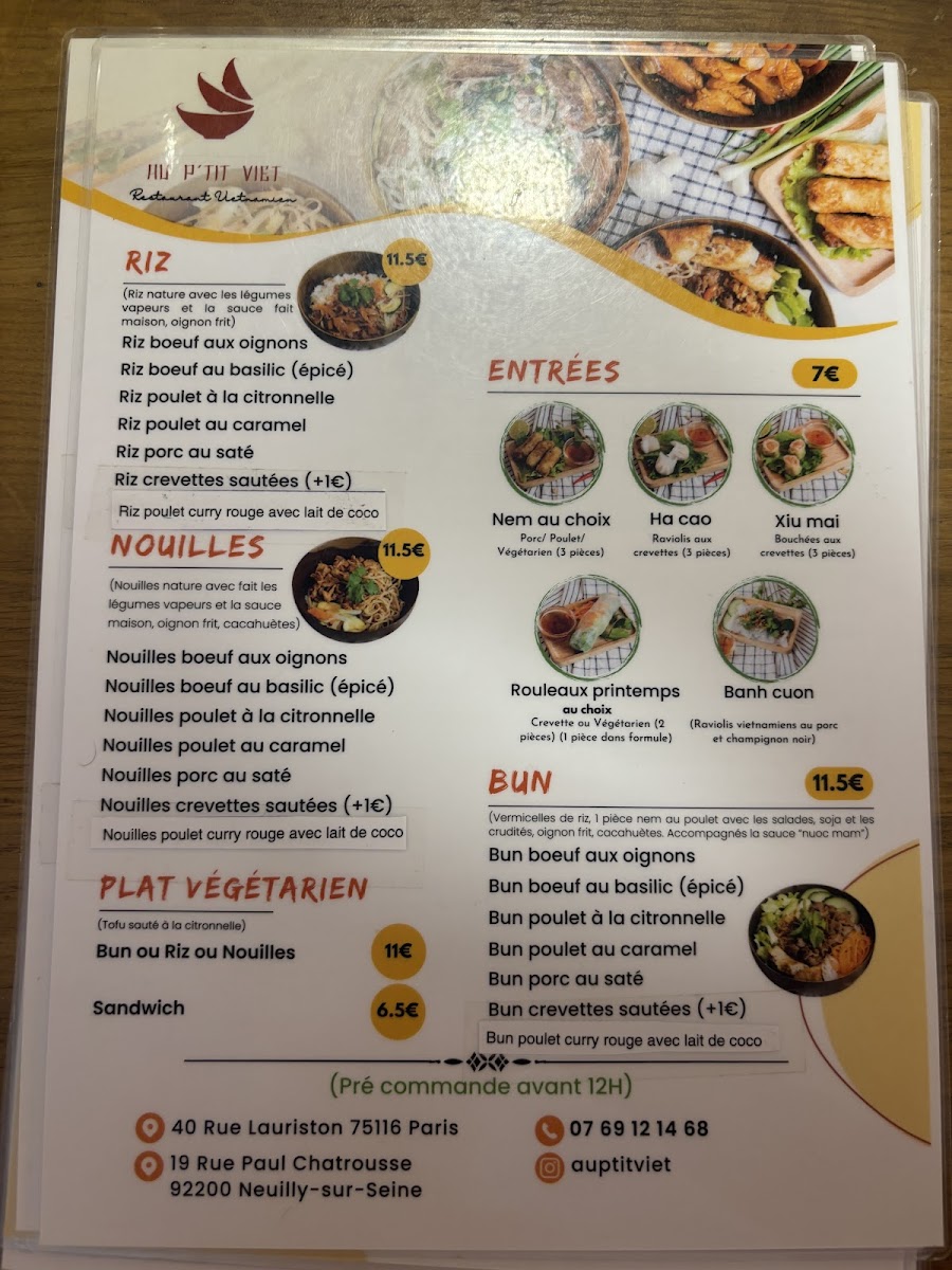 Menu Au P’Tit Viet Neuilly-Sur-Seine-9