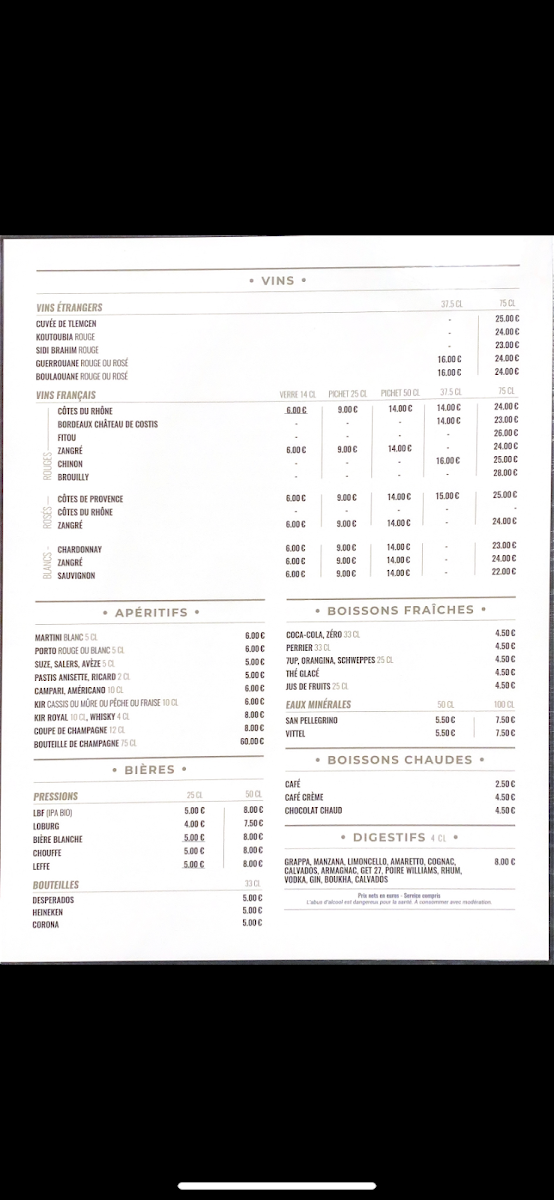 Menu Au Rendez-Vous De Montmartre-1